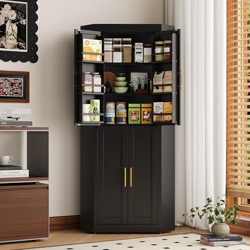 63" Metal Corner Kitchen Pantry Cabinet