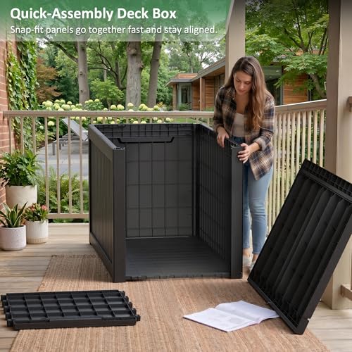 310 Gallon Deck Box Lockable Waterproof UV Resistant Black