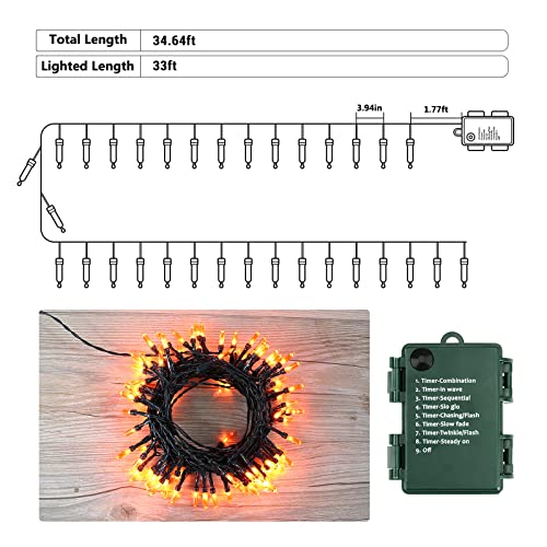Orange Halloween String Lights Battery Operated