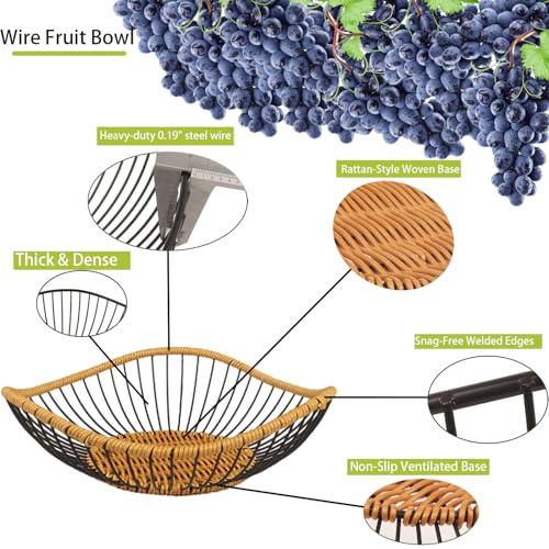 Vine Woven Iron Fruit Bowl