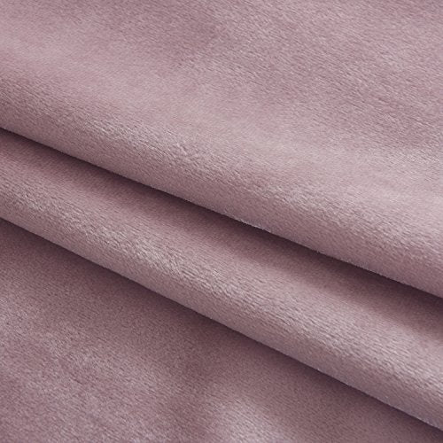Super Soft Luxury Velvet Curtains Set of 2 Pink Flannel Blackout Drapes Grommet Draperies for Living Room Eyelet 52Wx63L inch