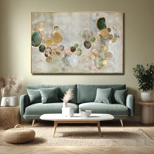 Gold Line Home Wall Decor Abstract Wall Art Neutral Canvas Artwork 32"x48" Decorations for Bedroom Large Paintings for Living Room