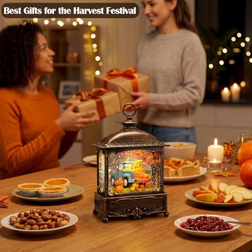 Fall Snow Globe Lantern Pumpkin Truck Maple Leaf Fall Decor