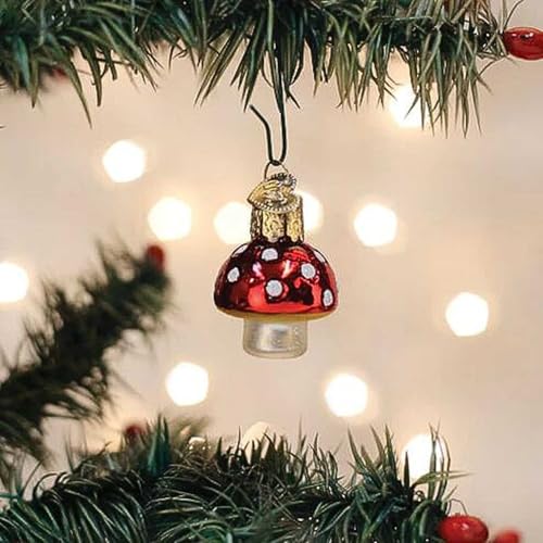 Mini Lucky Mushroom Glass Blown Ornament for Christmas Tree