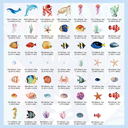 Sea Turtle Ocean Fish Wall Decals Glow in The Dark