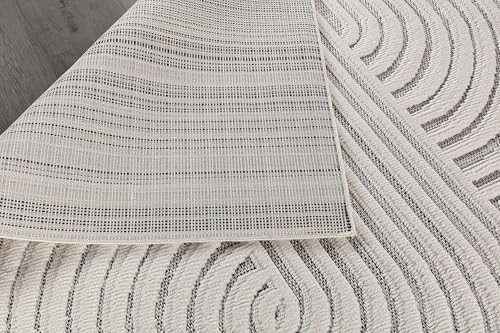 Modern Rug 8x10 Luxury Swirl Curved Micro Loop Area Rugs Soft High (80 Sq Ft)