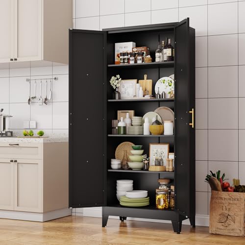 71" H Metal Kitchen Pantry Storage Cabinet