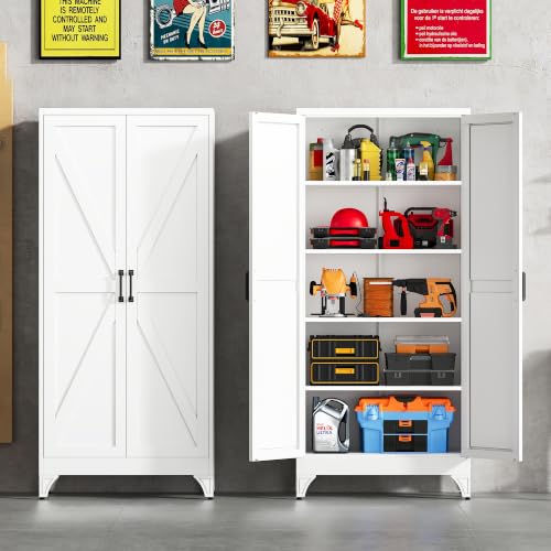 Pantry Storage Cabinets with 2 Doors and 5 Shelves