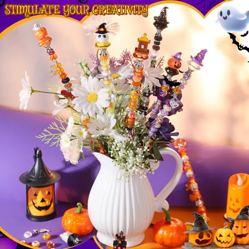 358Pcs Beaded Garden Stake DIY Halloween Decorative Garden Stake Kit (358 Count)