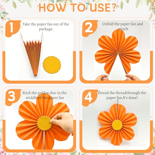 Orange Pink Floral Wall Backdrop (12 Count)
