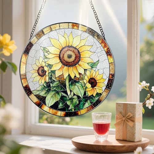 Sunflower Stained Glass Suncatcher