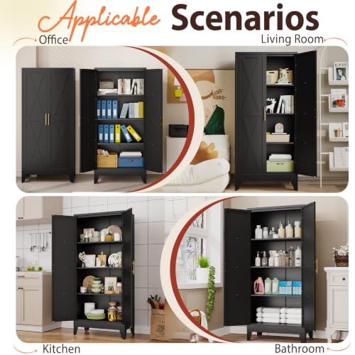 61" H Kitchen Storage Cabinet with Doors