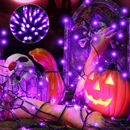 Halloween Purple Lights Decorations (50 Count)