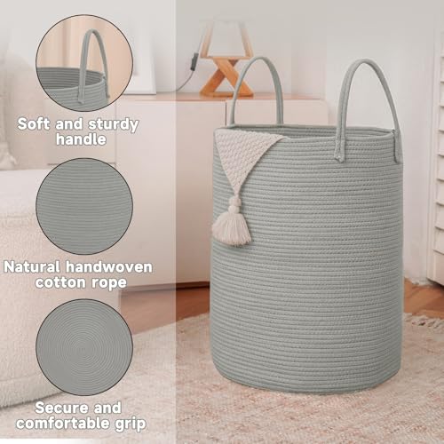 100L Cotton Rope Laundry Basket Hamper