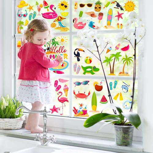 9 Sheets Summer Window Clings (9 Count)