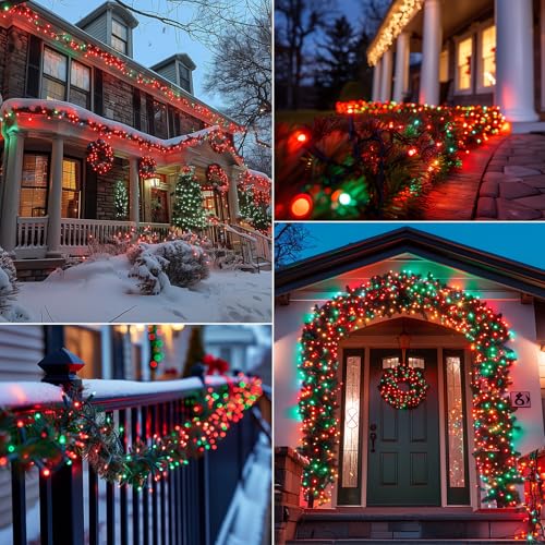 Battery Operated Christmas Lights 2 Pack 18Ft 50 LED Red & Green (2 Count)