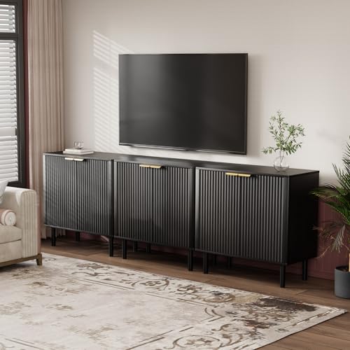 Sideboard Buffet Cabinet with Storage 31.5" Black