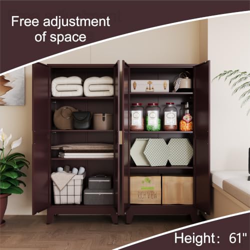 61" Tall Farmhouse Metal Pantry Cabinet