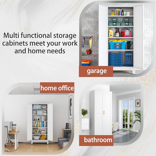 Kitchen Pantry Storage Cabinet with Doors and Adjustable Shelves