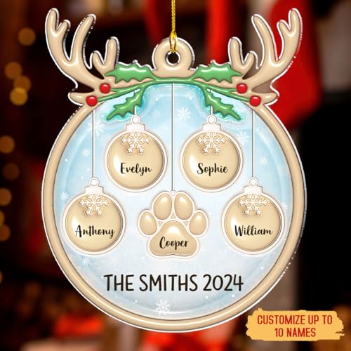 Family Charm Personalized 3D Inflated Effect Acrylic Ornament