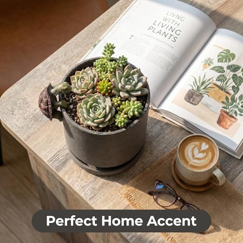 Ceramic Plant Pot with Resin Figure for Idoor Plants