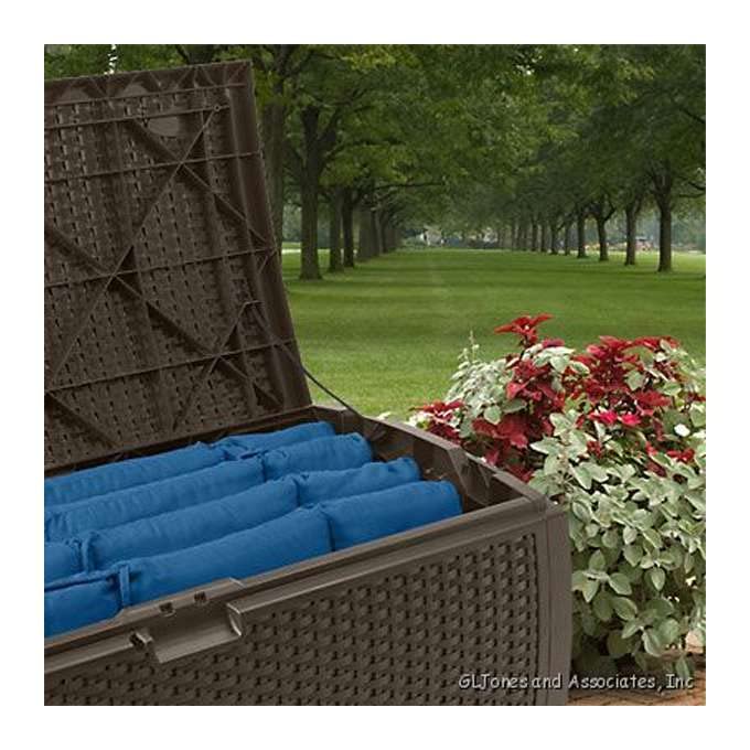 73 Gallon Waterproof Resin Wicker Outdoor Patio Storage Deck Box