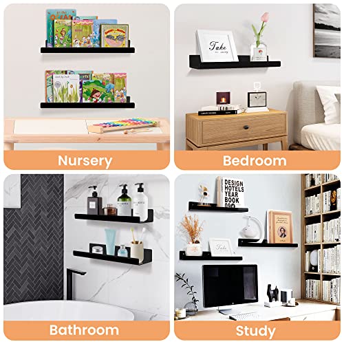4 Pcs 15" Acrylic Shelves for Wall Organize and Display (4 Count)