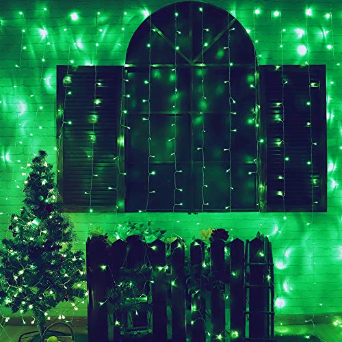 Green Christmas Curtain Lights (9.8 Foot)