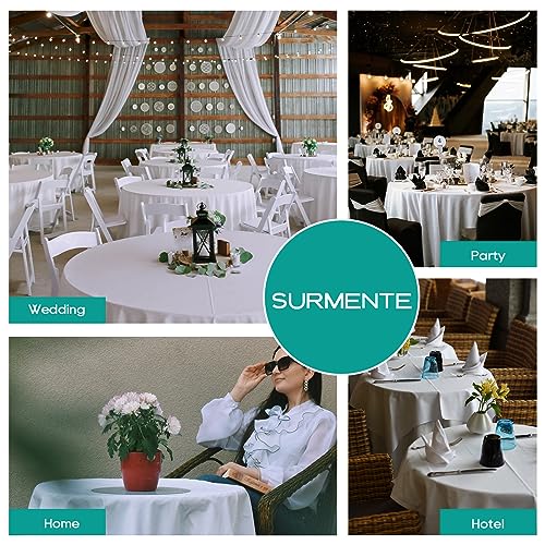 2 Pack 132 Inch White Tablecloths for Round Tables (2 Count)