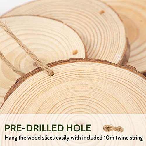2.3 3.1 Inches Natural Wood Slices Set for Crafts (25 Count)