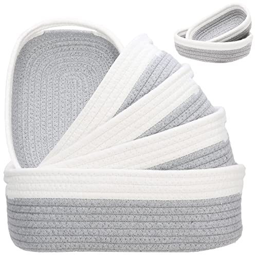 7 Piece Cotton Rope Woven Basket Set