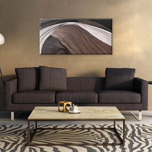 Abstract Wall Art Brown Canvas Art Wall Decor Artwork Abstract Wall Decor Modern Minimalist Decor Canvas Painting Black And White Bathroom Bedroom Office 20"X40"