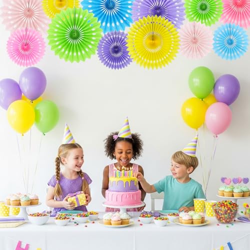 Honeycomb Round Paper Fans Macaron Hanging Party Decoration