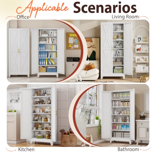 75" H Tall Kitchen Storage Cabinet with Doors