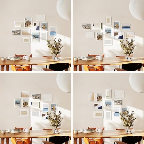 White Oak Wood Gallery Wall Tabletop Frames Made with Real American Oak and Shatter (11 Count)
