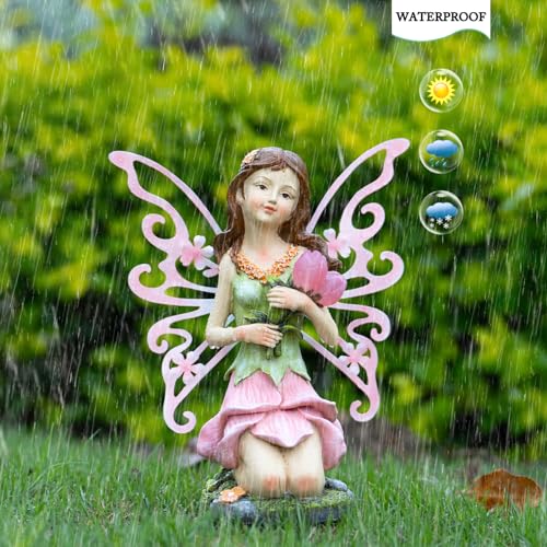 Solar Fairy Garden Statue Lights Outdoor Decor