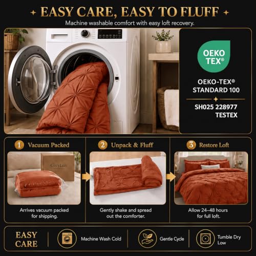 Queen Comforter Set Terracotta