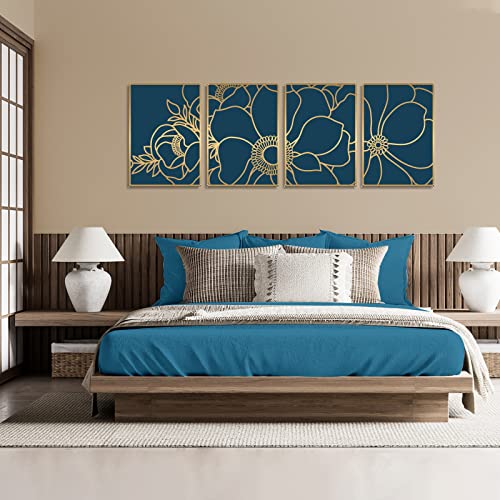Large 4 Pack Gold Wall Art (4 Count)