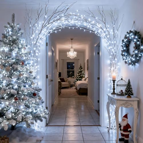 2 Pack White Battery Operated String Lights (100 Count)