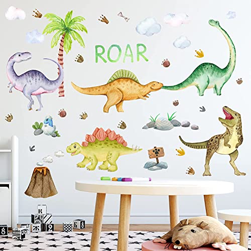Dinosaur Wall Decals Glow in the Dark Wall Stickers Boys Room Decor (4 Count)
