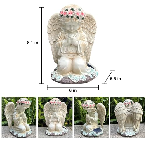 Solar Garden Statues Outdoor Decor Angel with LED Light