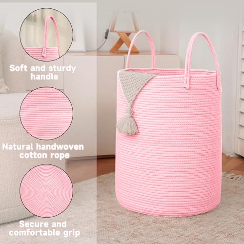 100L Cotton Rope Laundry Basket Hamper