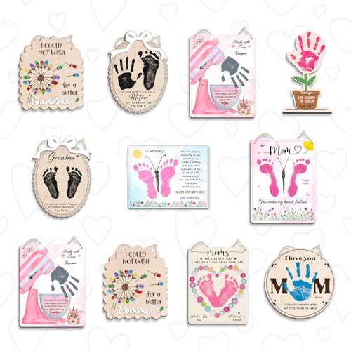 DIY Mothers Day Handprint Craft Wooden Hanging Sign