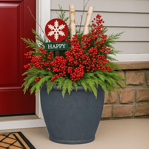 Sunnydaze Anjelica 20'' Large Plastic Planter Pot for Plants (4 Count)