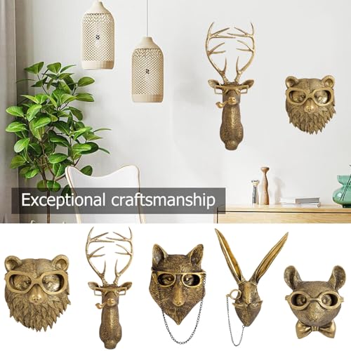 Animal Heads Wall Decor (5 Count)