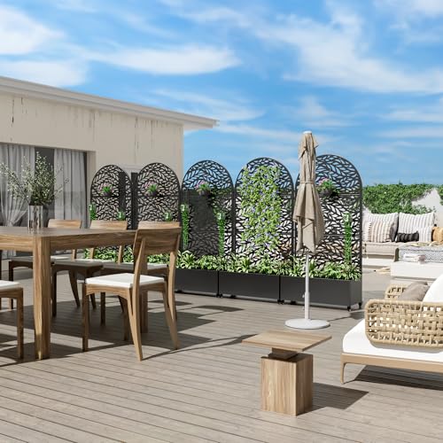 Metal Raised Garden Bed with Trellis and Wheels