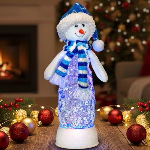 Christmas Snowman Decoration Snow Globe Lantern Indoor Decor Snowman Christmas with Music