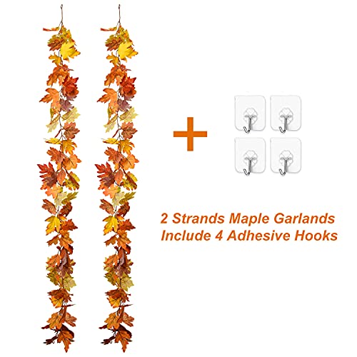 2 Pack Maple Leaves Fall Garland Clearance (11.8 Foot)
