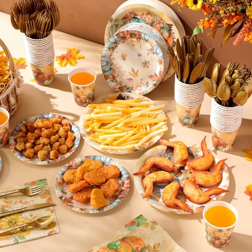 350Pcs Thanksgiving Disposable Tableware Paper Plate (350 Count)