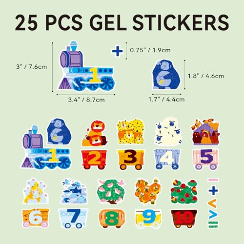 Dotimo 25 PCS Removable Reusable Animal Window Stickers for Toddlers 1